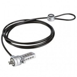 Candado de Seguridad de Combinación Intercamb TECHZONE TZCCL103 - Combinación, Negro/Plata, Acero inoxidable, Mac, PC, Monitor y