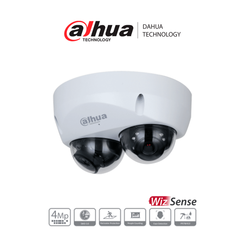 Cámara IP Domo Doble Sensor 2 x 2 Megapixeles, WDR Real de 120db, Funciones Inteligentes, IR de 20 Mts, IP67, Ranura MicroSD