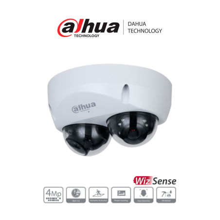 Cámara IP Domo Doble Sensor 2 x 2 Megapixeles, WDR Real de 120db, Funciones Inteligentes, IR de 20 Mts, IP67, Ranura MicroSD