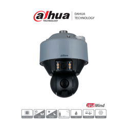 Cámara PTZ Dual de 4 Megapixeles con Inteligencia Artificial, Hunter, Lente panorámico de 6mm, Lente para Detalle de Zoom 10-50m