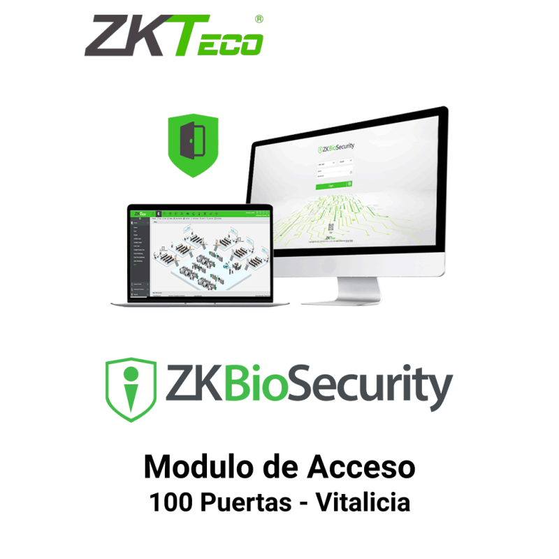 Licencia Vitalicia para 100 Puertas en Control de Acceso, Hasta 30 000 Usuarios, 1000 Departamentos, 1000 Áreas