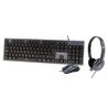 Teclado, mouse USB y diadema 3.5 mm Perfect Choice azul
