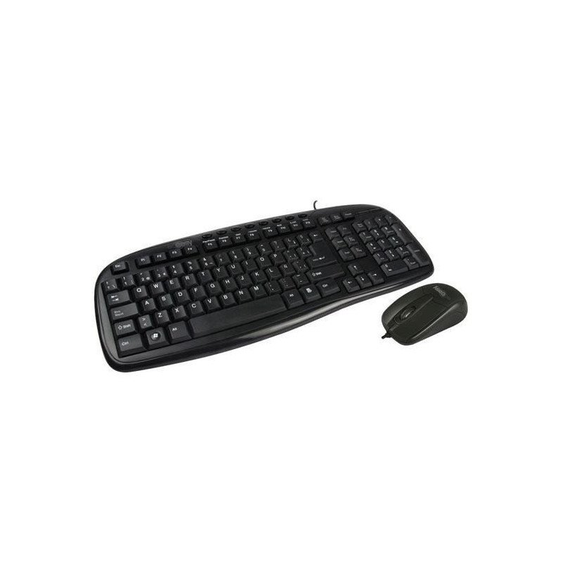 Teclado y mouse alámbrico Balance Easy Line by Perfect Choice negro, USB- mouse Ideal para usuarios diestros y zurdos