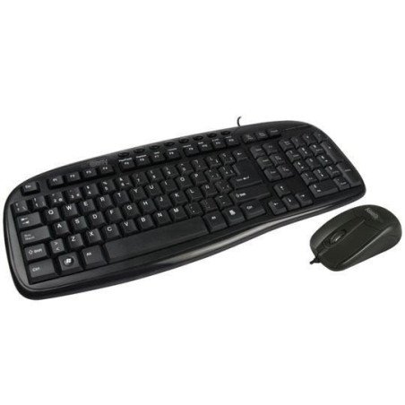 Teclado y mouse alámbrico Balance Easy Line by Perfect Choice negro, USB- mouse Ideal para usuarios diestros y zurdos