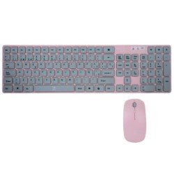 Kit inalámbrico teclado+mouse perfect kids balloon rosa pc-201069 -