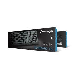 Teclado Alámbrico Vorago - KB-102 USB, Alámbrico, Universal, teclas FN Multimedia, Negro.