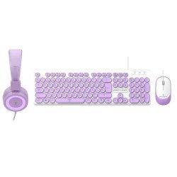 Kit alámbrico mouse+teclado morado Perfect Kids Farben PC-201724 -