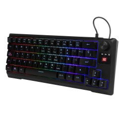 Teclado Vorago Start The Game KB-506 Tkl Factor 65 - RGB, Rueda Multimedia, Alámbrico, Anti Ghosting, Usb Negro
