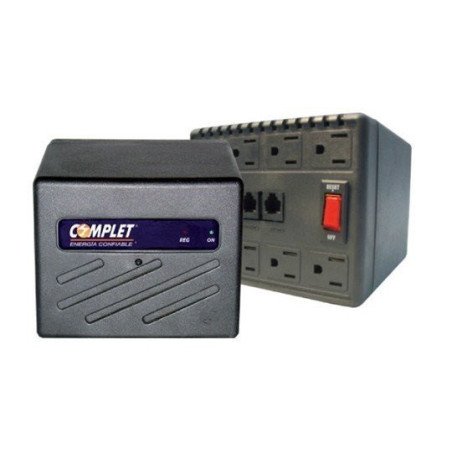 Regulador Complet 5015 3200va, 8 contactos, con prot.fm negro