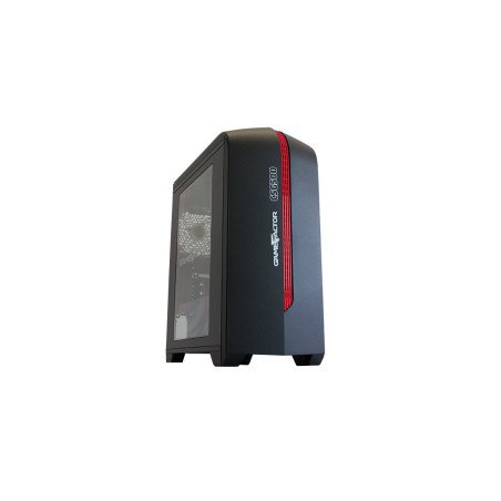 Gabinete Game Factor CSG500 mATX NEG/ROJO - 2xVENT 120MM LED, 1x USB 2.0, 1x USB 3.0