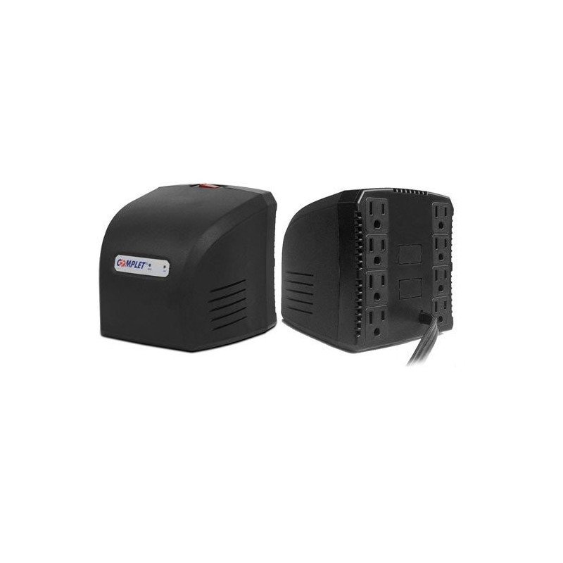Regulador de voltaje Complet R plus 1300va/650w, 8 contactos