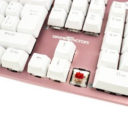 Teclado Mecánico Game Factor KBG400-PK-RD - Switch Red, USB, Rosa y Rojo