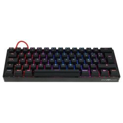 Teclado Mecánico 60  Game Factor KBG560-RD - RGB, Teclas Extras Red Intercambiables, Red Switch, Usb Rojo