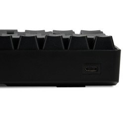 Teclado Mecánico 60  Game Factor KBG560-RD - RGB, Teclas Extras Red Intercambiables, Red Switch, Usb Rojo