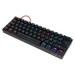 Teclado Mecánico 60  Game Factor KBG560-RD - RGB, Teclas Extras Red Intercambiables, Red Switch, Usb Rojo