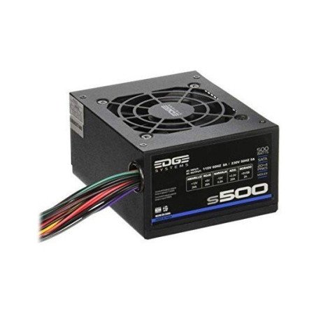 Fuente de poder Acteck micro ATX 500 w 20+4 pines 2 sata2 molex ventilador 80mm para gabinete Slim modelo S-500
