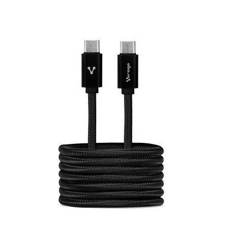 Cable Vorago CAB-124-BK - USB C, USB C, Macho/Macho, 1 m, Negro