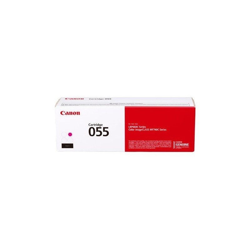 Cartucho Canon 055, tóner color magenta, rendimiento de 2100 páginas. Compatible con LBP664CDW, MF741CDW, MF741CDW. Cartucho Canon 055, tóner color magenta, rendimiento de 2100 páginas. Compatible con LBP664CDW, MF741CDW, MF741CDW.