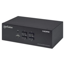 Switch KVM HDMI de 4 puertos para dos monitores