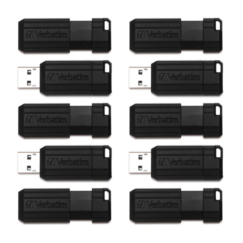 Memoria Flash USB PinStripe de 32 GB, Negocio, Negro, paquete con 10
