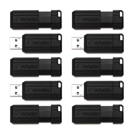 Memoria Flash USB PinStripe de 32 GB, Negocio, Negro, paquete con 10