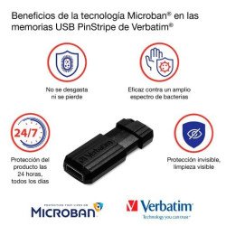 Memoria Flash USB PinStripe de 32 GB, Negocio, Negro, paquete con 10