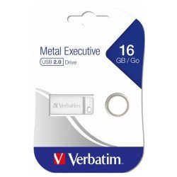 Memoria flash USB Metal Executive de 16 GB. Color Plateado.