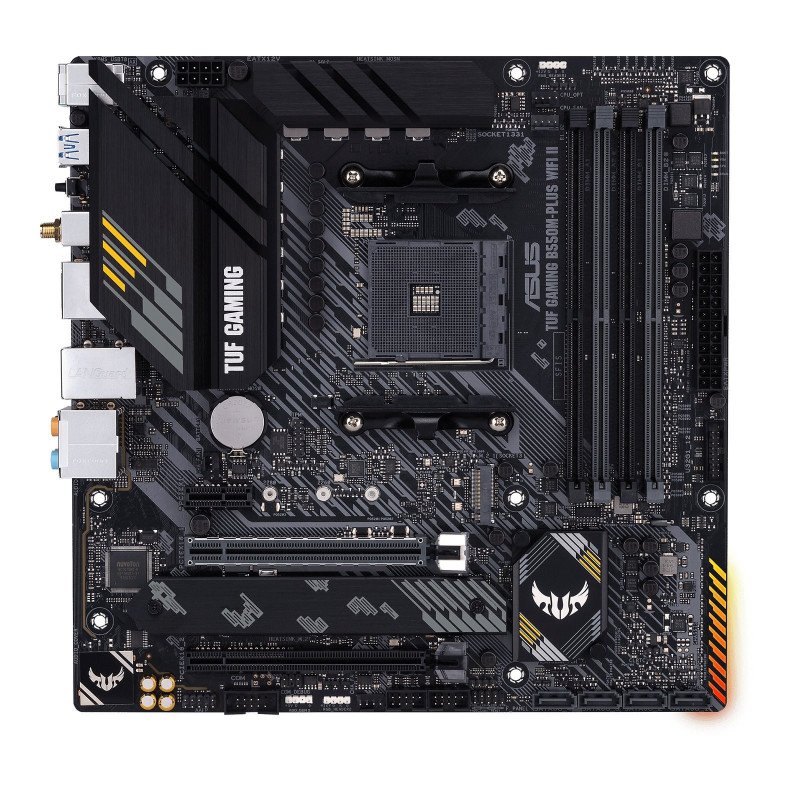 Tarjeta madre Asus TUF GAMING B550M-PLUS WIFI II, AMD, socket AM4, AMD Ryzen, DDR4-SDRAM, 128 GB Tarjeta madre Asus TUF GAMING B550M-PLUS WIFI II, AMD, socket AM4, AMD Ryzen, DDR4-SDRAM, 128 GB