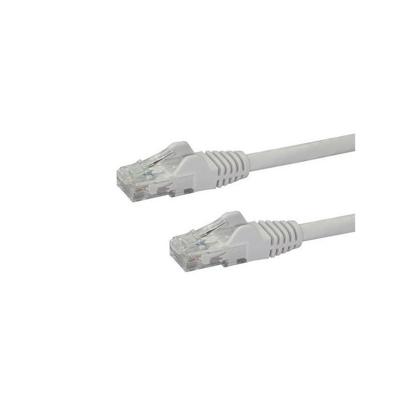 Cable de red ethernet Cat. 6 snagless de 1 m, blanco, cable patch RJ-45, UTP
