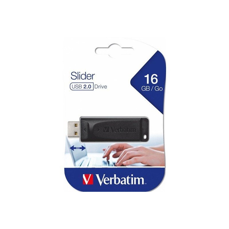 Memoria USB 16 GB SLIDER. Color Negro.