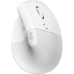 Mouse Logitech Lift, mano derecha, Diseño vertical, Óptico, RF Wireless + Bluetooth, 4000 DPI, Blanco