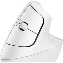 Mouse Logitech Lift, mano derecha, Diseño vertical, Óptico, RF Wireless + Bluetooth, 4000 DPI, Blanco