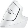 Mouse Logitech Lift, mano derecha, Diseño vertical, Óptico, RF Wireless + Bluetooth, 4000 DPI, Blanco