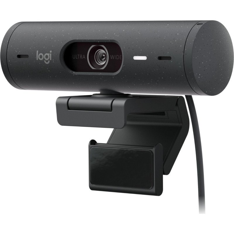 Cámara web Logitech Brio 500 grafito FHD 1080 a 30 FPS auto enfoque, micrófono IA USB-c Win/ MacOS