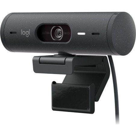 Cámara web Logitech Brio 500 grafito FHD 1080 a 30 FPS auto enfoque, micrófono IA USB-c Win/ MacOS
