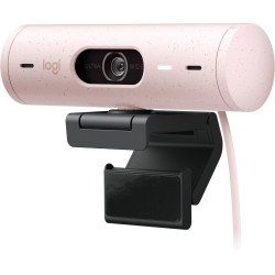 Cámara web Logitech Brio 500 rosa FHD 1080 a 30 FPS auto enfoque, micr
