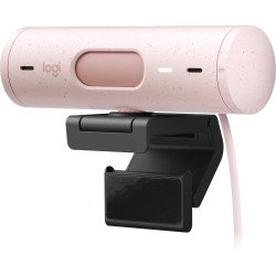 Cámara web Logitech Brio 500 rosa FHD 1080 a 30 FPS auto enfoque, micr