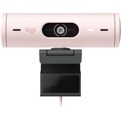 Cámara web Logitech Brio 500 rosa FHD 1080 a 30 FPS auto enfoque, micr