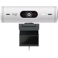 Cámara web Logitech Brio 500 blanco FHD 1080 a 30 FPS auto enfoque, micrófono IA USB-C Win/MacOS