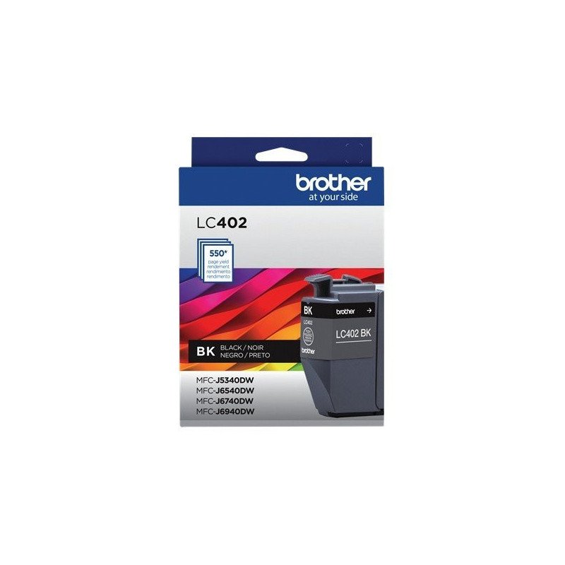 Cartucho de tinta negra Brother LC402BK, rendimiento aprox. de 550 pág Cartucho de tinta negra Brother LC402BK, rendimiento aprox. de 550 pág