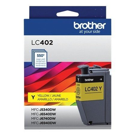 Cartucho de tinta amarilla Brother LC402Y, rendimiento aprox. de 550 p