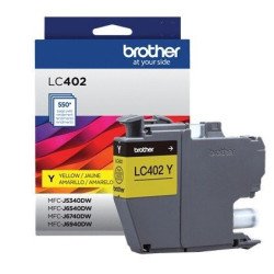 Cartucho de tinta amarilla Brother LC402Y, rendimiento aprox. de 550 p