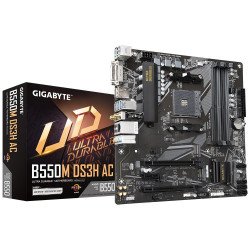 Tarjeta madre Gigabyte B550M DS3H AC, 3a Generación Ryzen 3,  Ryzen 5 5a Gen, 3rd Generación, Socket AM4, DDR4-SDRAM, 128 GB