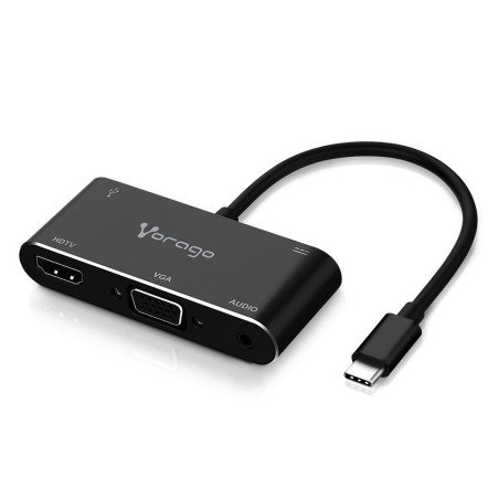 Convertidor Vorago 5 en 1 ADP-350 Usb tipo C a HDMI, VGA, Usb 3.0