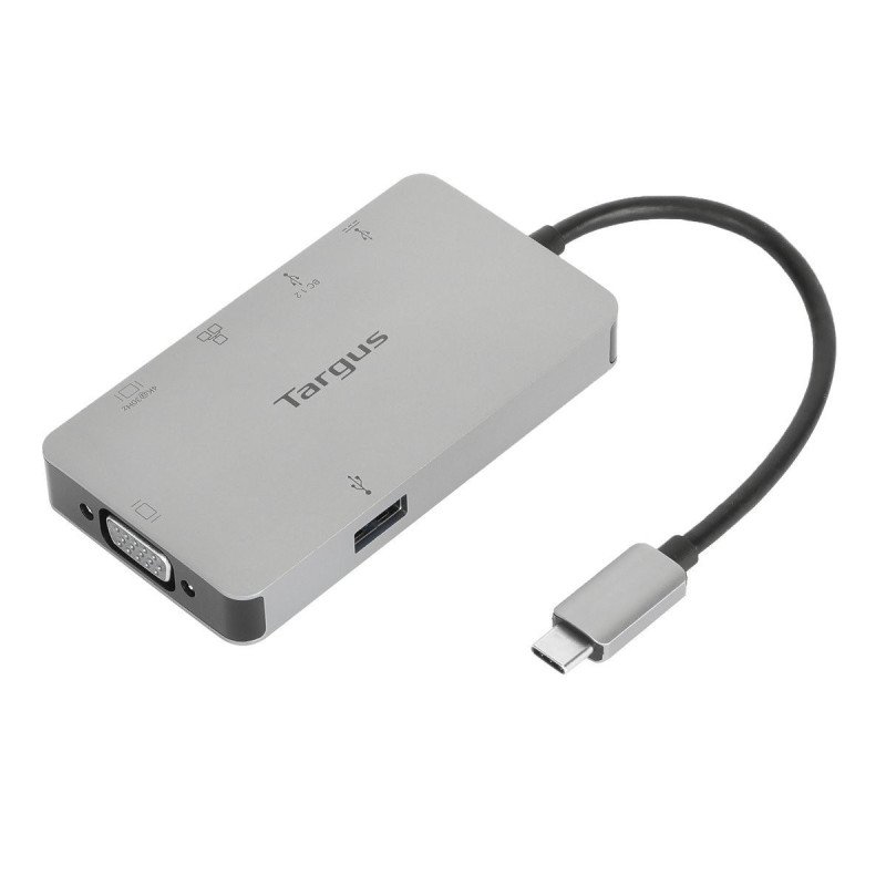 Docking Station USB-C 4K, Alámbrico, USB 3.2 Gen 1 (3.1 Gen 1) Type-C, Gris, 4K Ultra HD, 3840 x 2160 Pixeles
