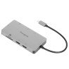 Docking station USB-C HDMI 4K, Alámbrico, USB 3.2 Gen 1 (3.1 Gen 1) Type-C, 1000 Mbit/s, Plata, Silver, MicroSD (TransFlash), SD
