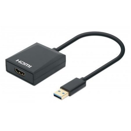Cable convertidor Manhattan de USB-A a HDMI 1080p@60hz macho-hembra