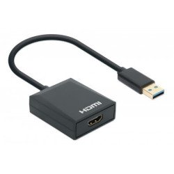 Cable convertidor Manhattan de USB-A a HDMI 1080p@60hz macho-hembra