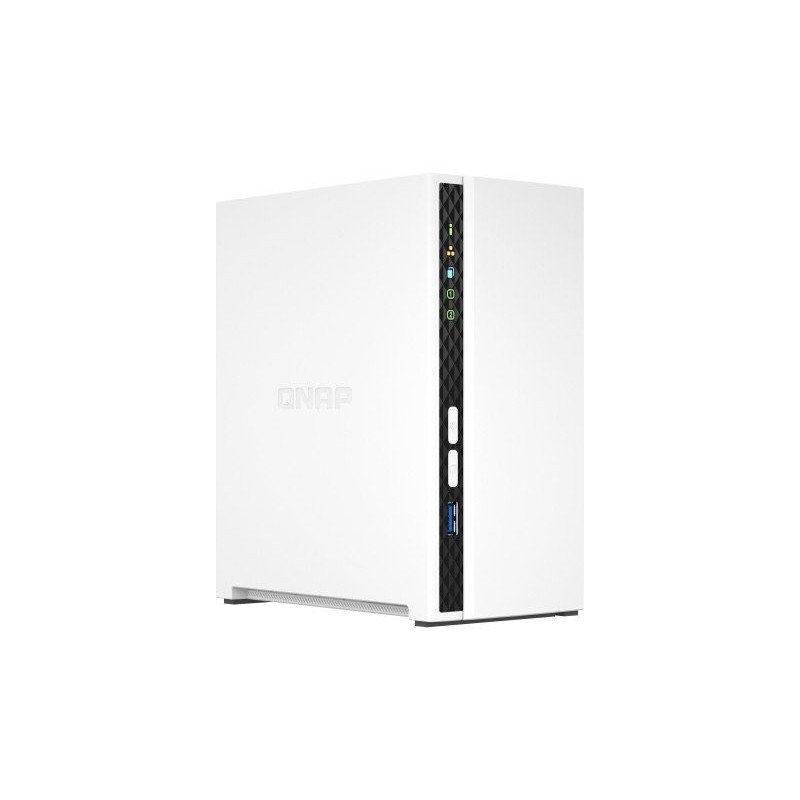 NAS Qnap TS-233, 2 bahías SATA hdd 3,5, núcleo cuádruple 2.0GHz, 2GB de RAM, 1 pto gbe, USB 2.0 x2, hotswap, no incluye discos,
