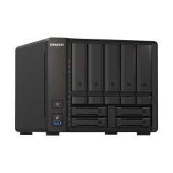 NAS Qnap TS-H973AX-8G, 9 bahías, 5 de 3,5 4 de 2,5, núcleo cuádruple 2.2GHz, 8GB DDR4 SODIMM hasta 64GB, 2 pto 2,5 gbe, 1 pto 10